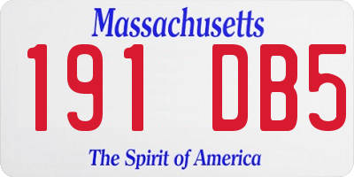 MA license plate 191DB5