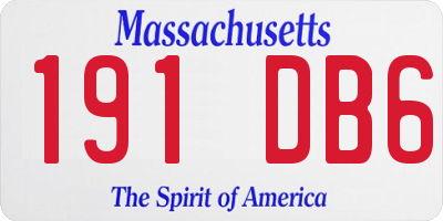 MA license plate 191DB6