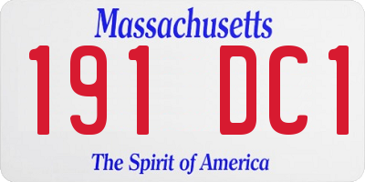 MA license plate 191DC1