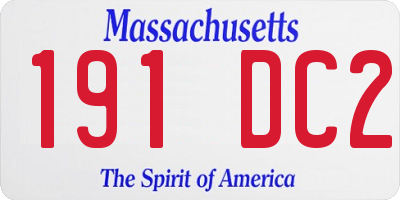 MA license plate 191DC2