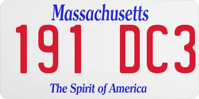 MA license plate 191DC3