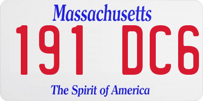 MA license plate 191DC6