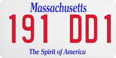 MA license plate 191DD1