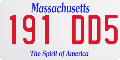 MA license plate 191DD5
