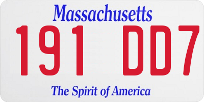 MA license plate 191DD7