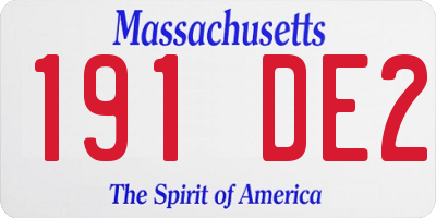 MA license plate 191DE2