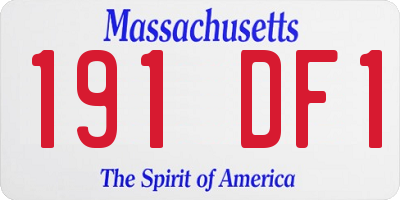 MA license plate 191DF1