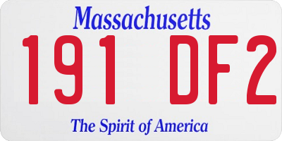 MA license plate 191DF2