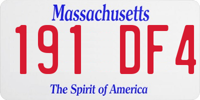 MA license plate 191DF4