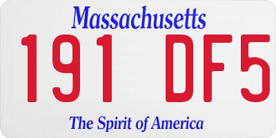 MA license plate 191DF5