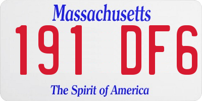 MA license plate 191DF6
