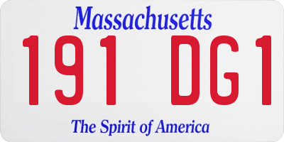 MA license plate 191DG1