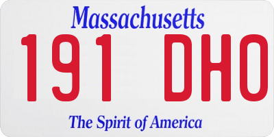 MA license plate 191DH0