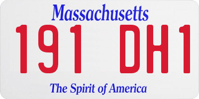 MA license plate 191DH1