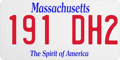 MA license plate 191DH2