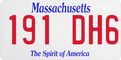 MA license plate 191DH6