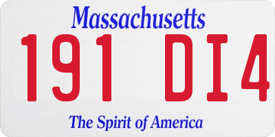 MA license plate 191DI4
