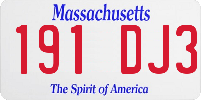 MA license plate 191DJ3