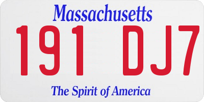 MA license plate 191DJ7