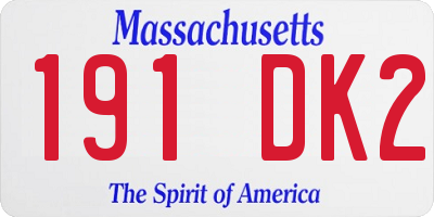MA license plate 191DK2