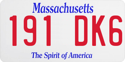 MA license plate 191DK6