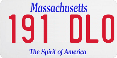 MA license plate 191DL0