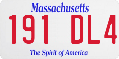 MA license plate 191DL4
