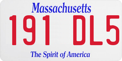 MA license plate 191DL5