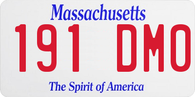 MA license plate 191DM0