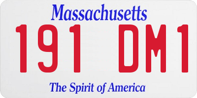 MA license plate 191DM1