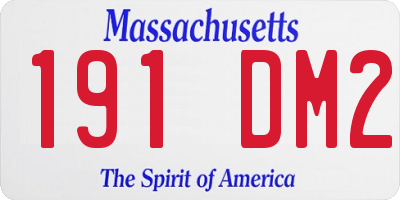 MA license plate 191DM2
