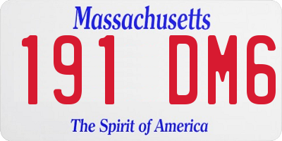 MA license plate 191DM6