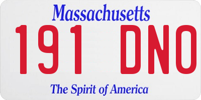MA license plate 191DN0