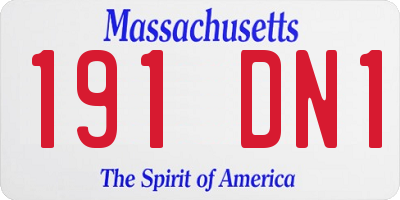 MA license plate 191DN1