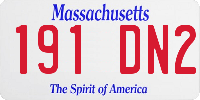 MA license plate 191DN2