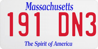 MA license plate 191DN3