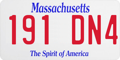MA license plate 191DN4