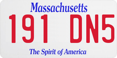MA license plate 191DN5