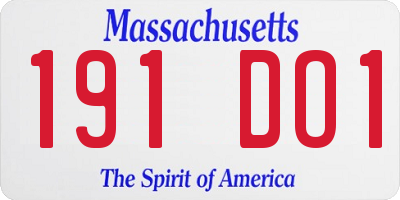 MA license plate 191DO1