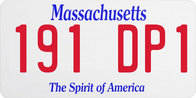 MA license plate 191DP1