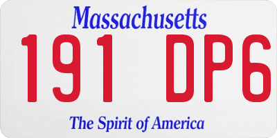 MA license plate 191DP6