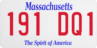 MA license plate 191DQ1
