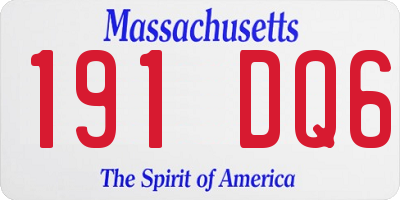 MA license plate 191DQ6