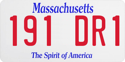MA license plate 191DR1