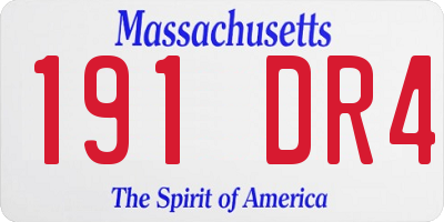 MA license plate 191DR4