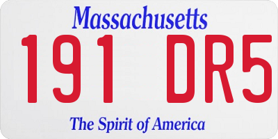 MA license plate 191DR5