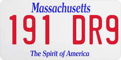 MA license plate 191DR9