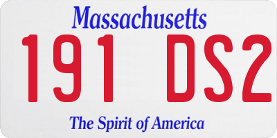 MA license plate 191DS2