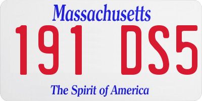 MA license plate 191DS5