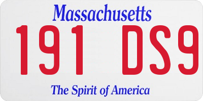 MA license plate 191DS9